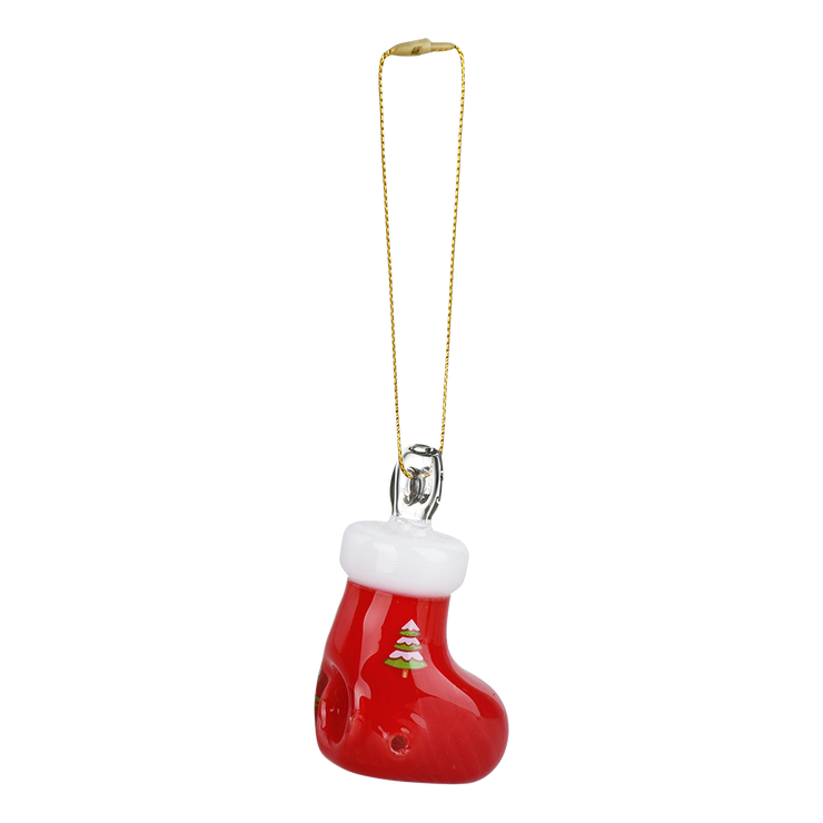 Santa's Secret Hangable Ornament Hand Pipe | Stocking | Front View