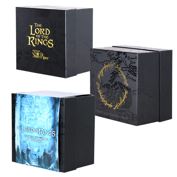 COUNCIL OF ELROND™ Multi-Pipe Wood Display Stand | Shire Pipes™ x The Lord of the Rings™ | Packaging