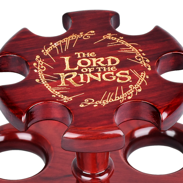 COUNCIL OF ELROND™ Multi-Pipe Wood Display Stand | Shire Pipes™ x The Lord of the Rings™ | Close View