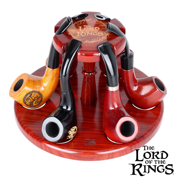 COUNCIL OF ELROND™ Multi-Pipe Wood Display Stand | Shire Pipes™ x The Lord of the Rings™ | Variety of Short Pipes