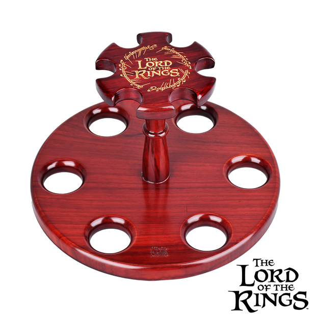 COUNCIL OF ELROND™ Multi-Pipe Wood Display Stand | Shire Pipes™ x The Lord of the Rings™ | Side View