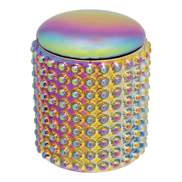 Spectrum Dotted Ceramic Stash Jar | Side View