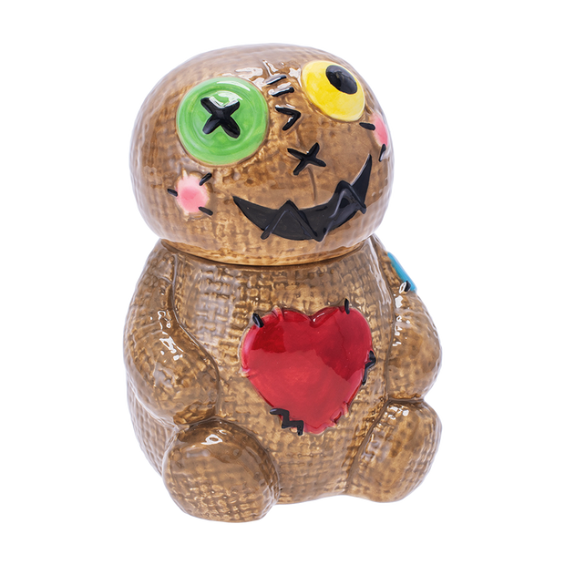 Voodoo Doll Ceramic Stash Jar | Front View