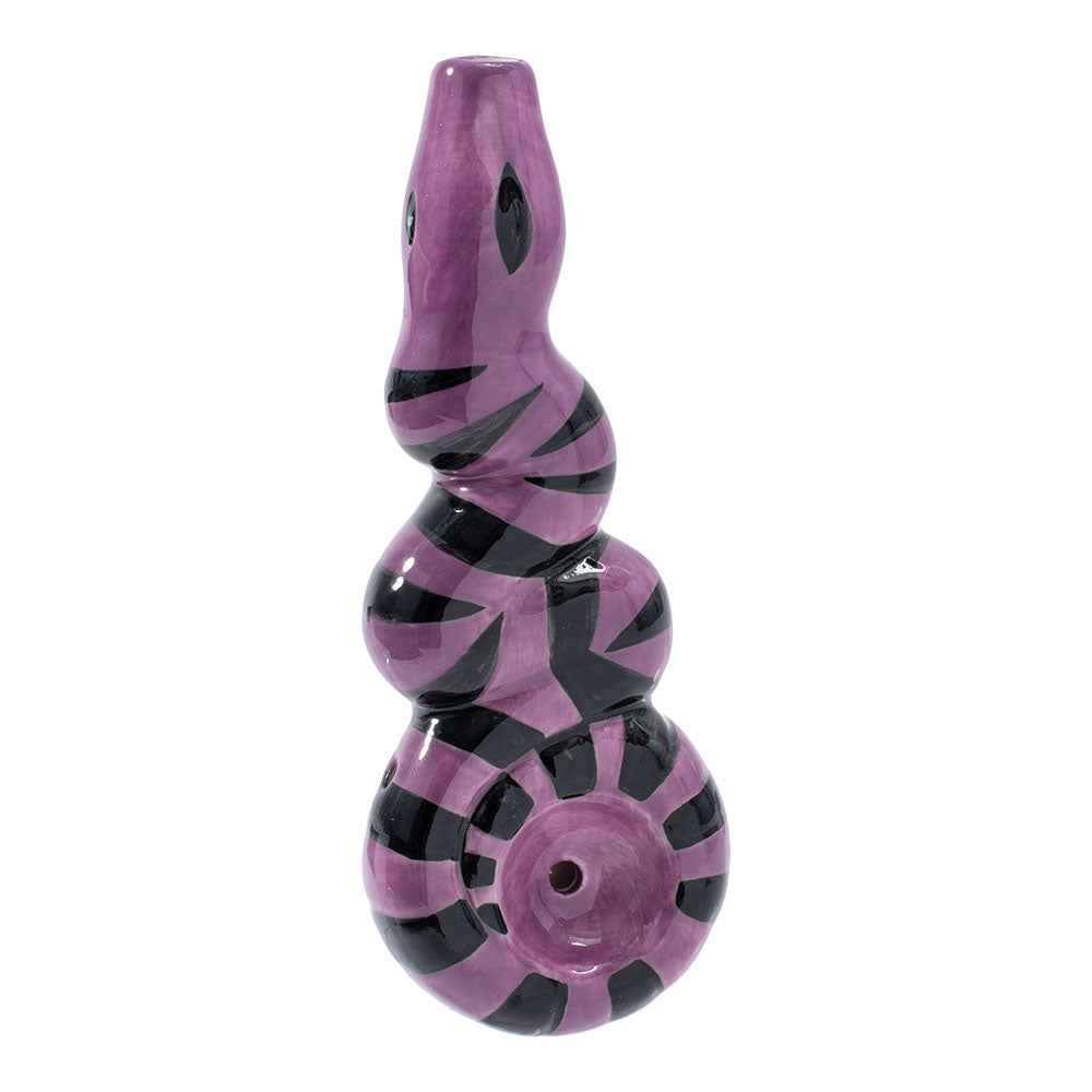 Wacky Bowlz Ceramic Hand Pipe Striped Snake Pulsar Pulsar