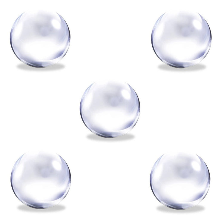 White Rhino Colored Glass Terp Pearls | 5 Piece Set | Clear