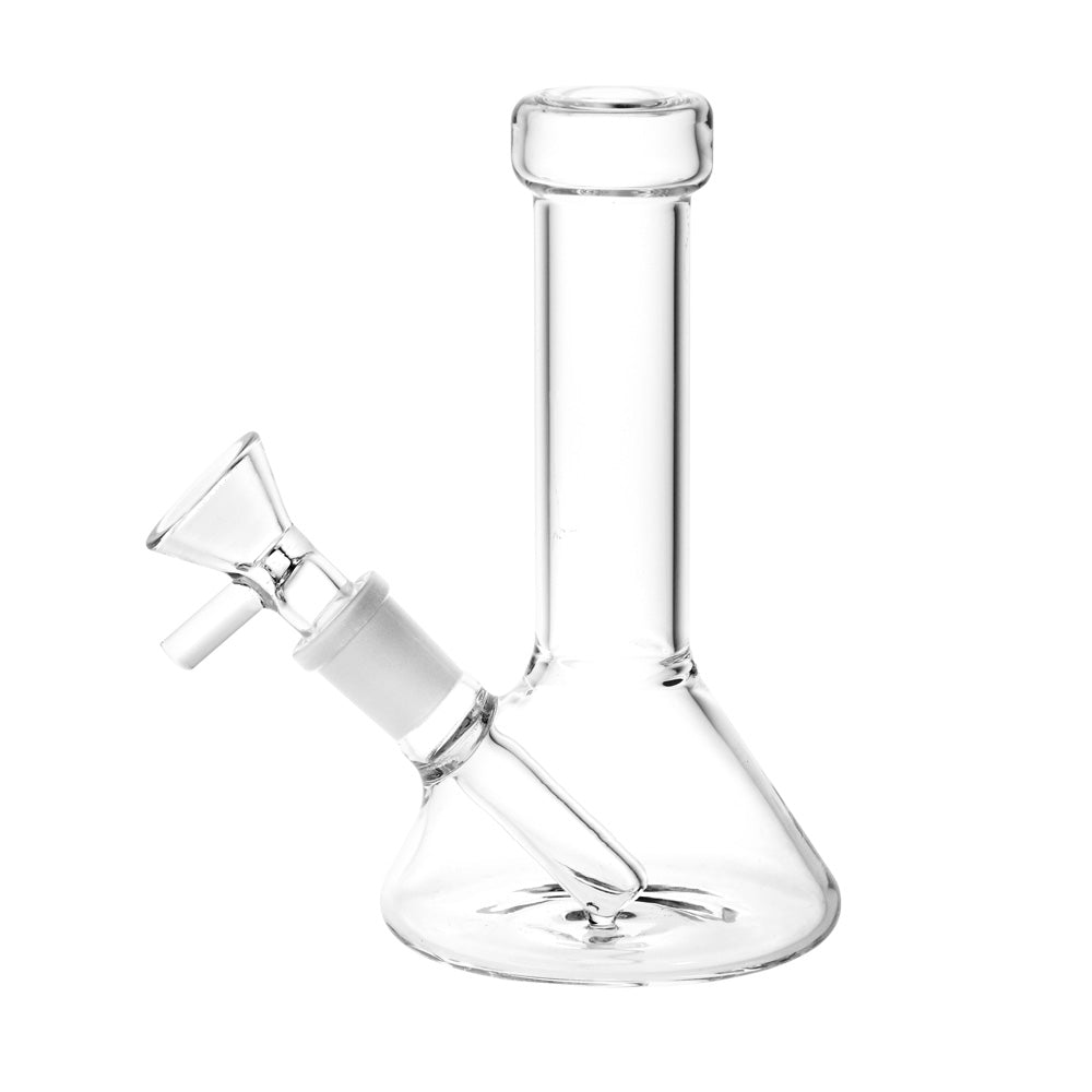 5 Mini Silicone Bong with 14MM Male glass Bowl with Pancake Handle -  Tilted -SmokeDay