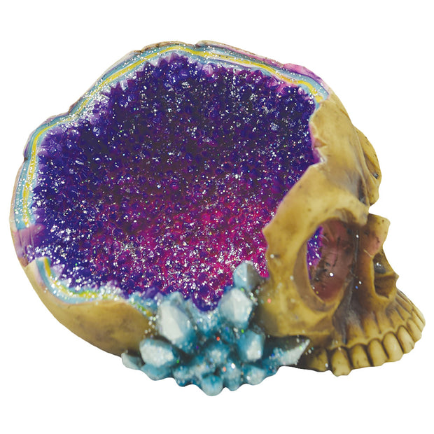 Geode Skull Polyresin Ashtray