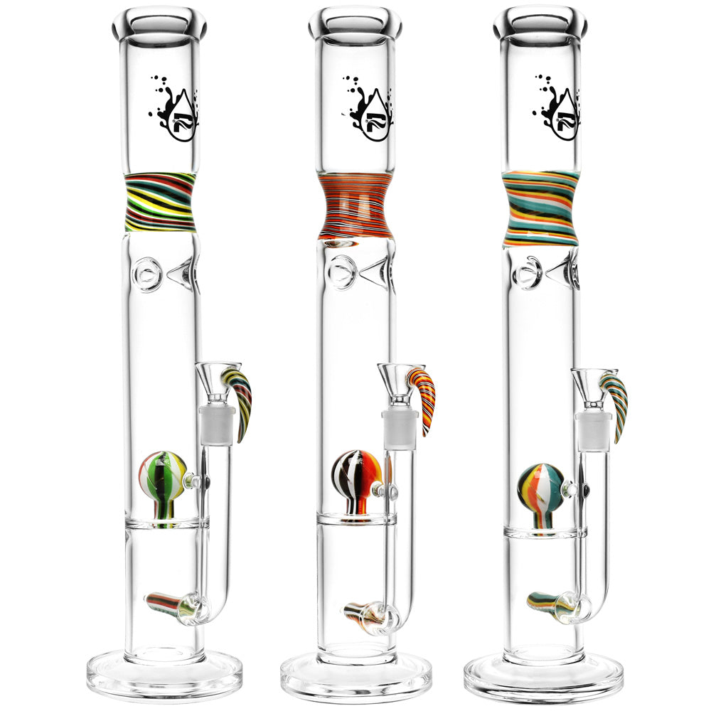 Glass Mini Bubbler Pipe with Colored Swirls