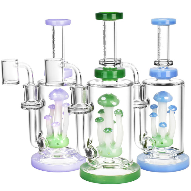 Glass Mini Rig Cluster Percolator with Curved Downstem